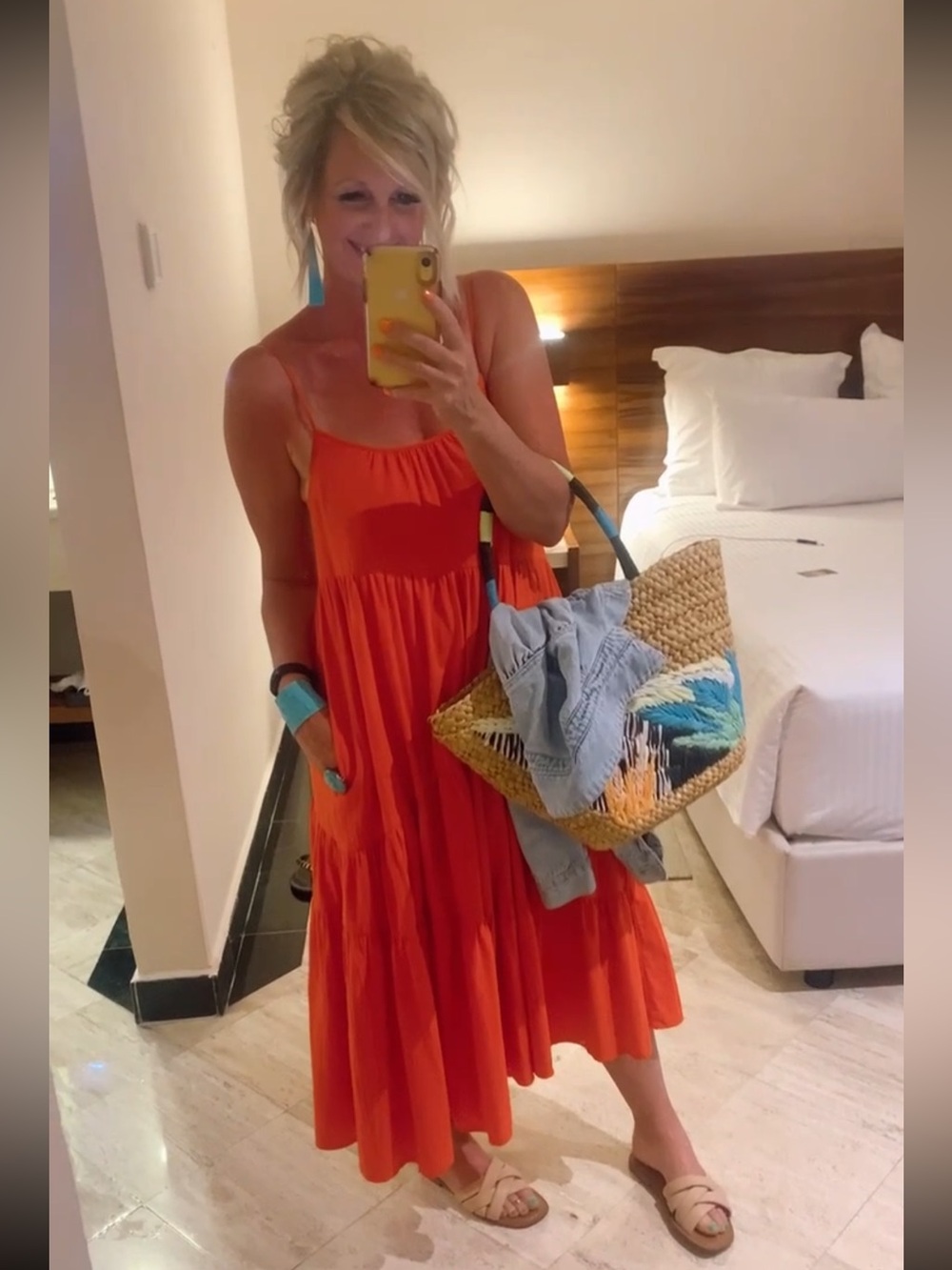 Tropical Straw Tote
